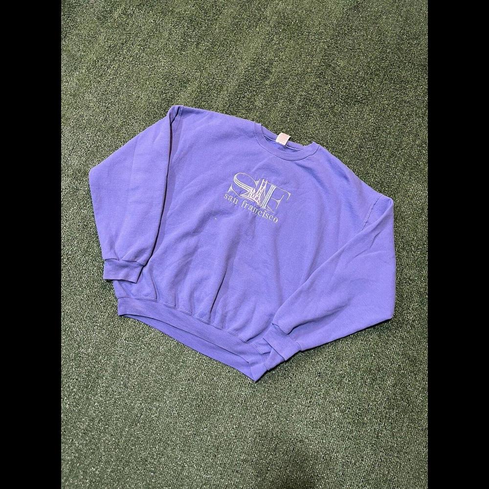 Vintage San Francisco California Crewneck Sweatshirt XL Men Embroidered 90s Blue